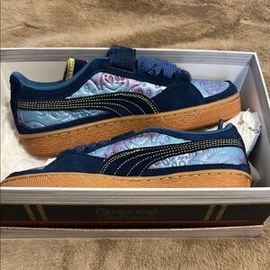 Blue and Purple Sneakers with Gum Sole